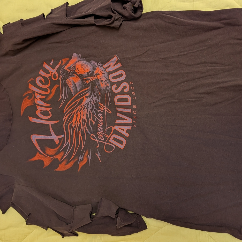 Harley-Davidson Women's Black and Purple Short Sleeve Tees - Picture 7 of 9